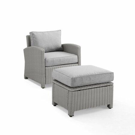 CLAUSTRO Bradenton Outdoor Wicker Armchair Set, Gray - 2 Piece CL3051585